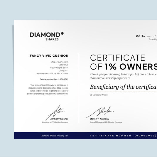 1% Share of Fancy Vivid Cushion